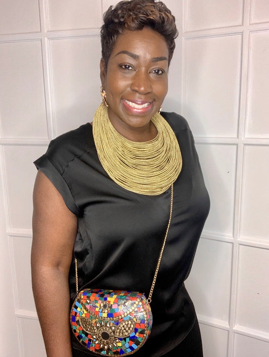 Aziza Tribal Bib (Gold)