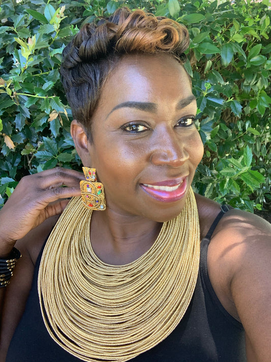 Aziza Tribal Bib (Gold)