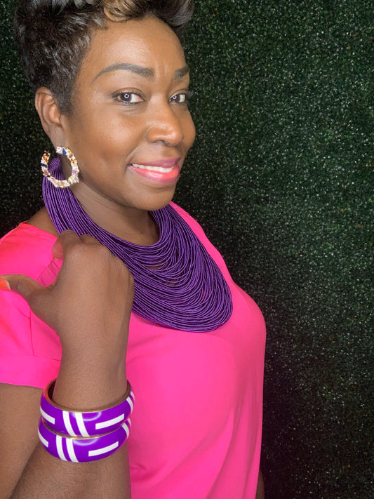 Aziza Tribal Bib (Purple)