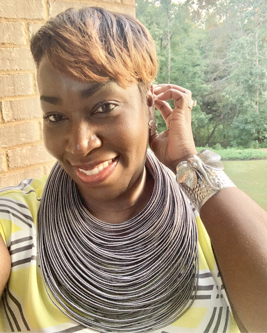 Aziza Tribal Bib (Grey)